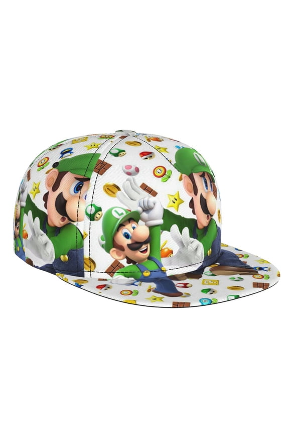 Luigi-s Mansion Flat Brim Bill Baseball Cap Adjustable Hat Hip Hop Caps for Dad Men Women