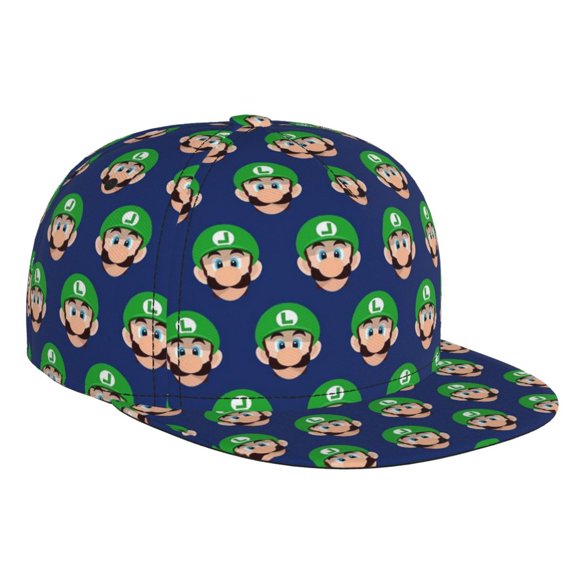 Luigi-s Mansion Flat Brim Bill Baseball Cap Adjustable Hat Hip Hop Caps for Dad Men Women