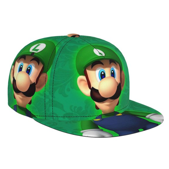 Luigi-s Mansion Flat Brim Bill Baseball Cap Adjustable Hat Hip Hop Caps for Dad Men Women