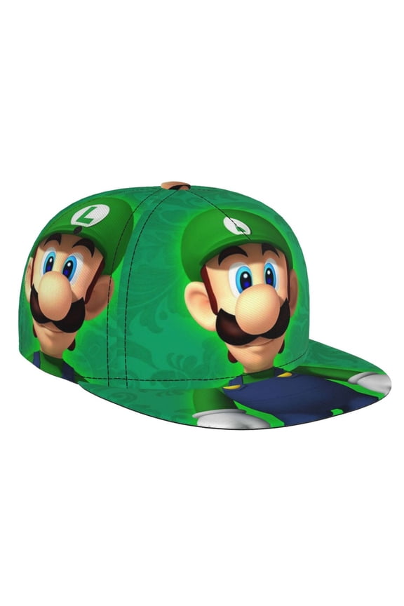 Luigi-s Mansion Flat Brim Bill Baseball Cap Adjustable Hat Hip Hop Caps for Dad Men Women