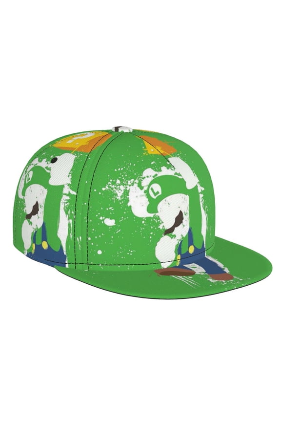Luigi-s Mansion Flat Brim Bill Baseball Cap Adjustable Hat Hip Hop Caps for Dad Men Women