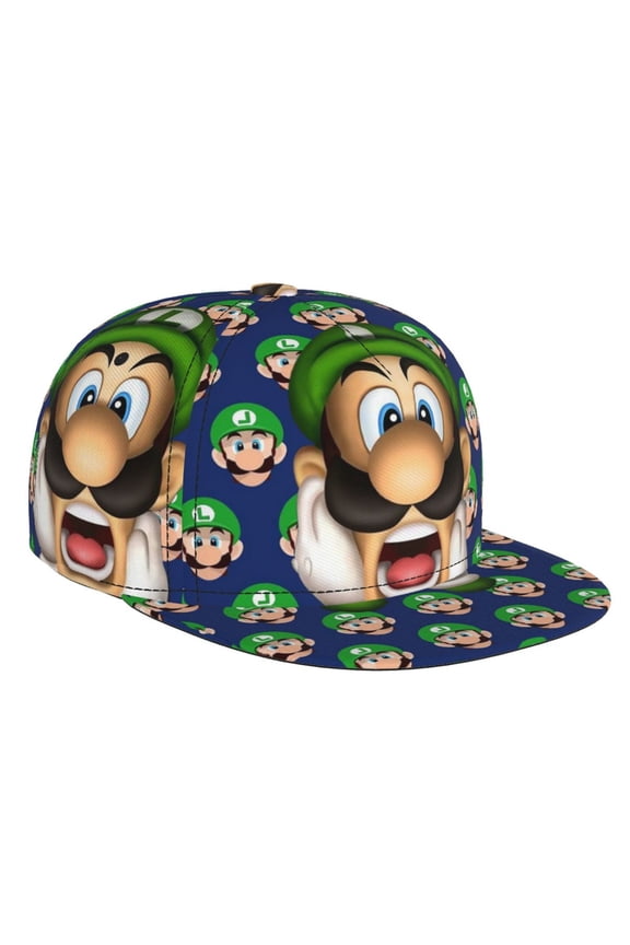 Luigi-s Mansion Flat Brim Bill Baseball Cap Adjustable Hat Hip Hop Caps for Dad Men Women