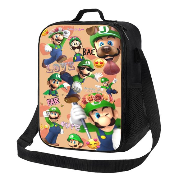 Luigi-s Mansion Insulated Lunch Bag Leakproof Waterproof Reusable Lunch Boxs Portable Durable Cooler Tote Bag Work Travel
