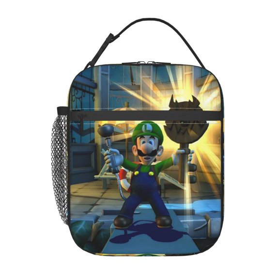 Luigi's Mansion Lunchbag Funny Tote Bags Insulated Lunch Box For Work Picnic Hiking Fishing
