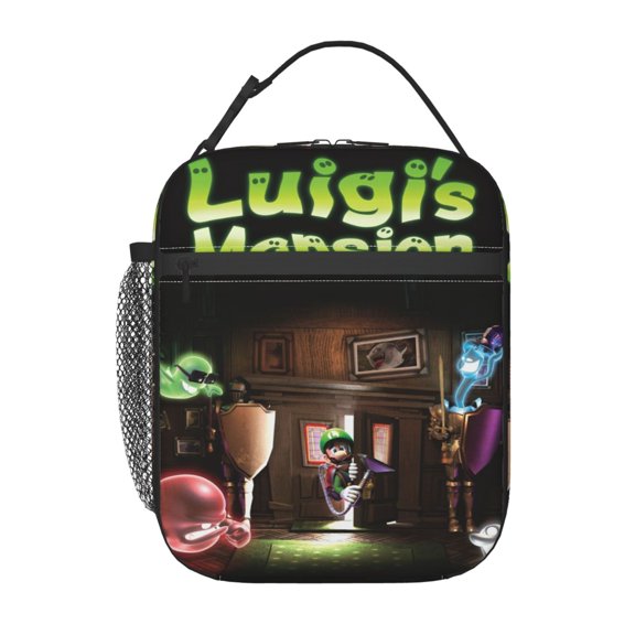Luigi's Mansion Lunchbag Portable Tote Bags Insulated Lunch Box For Work Picnic Hiking Beach
