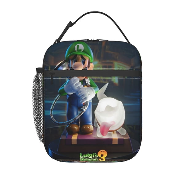 Luigi's Mansion Lunchbag Portable Tote Bags Insulated Lunchbox For Work Picnic Hiking Fishing