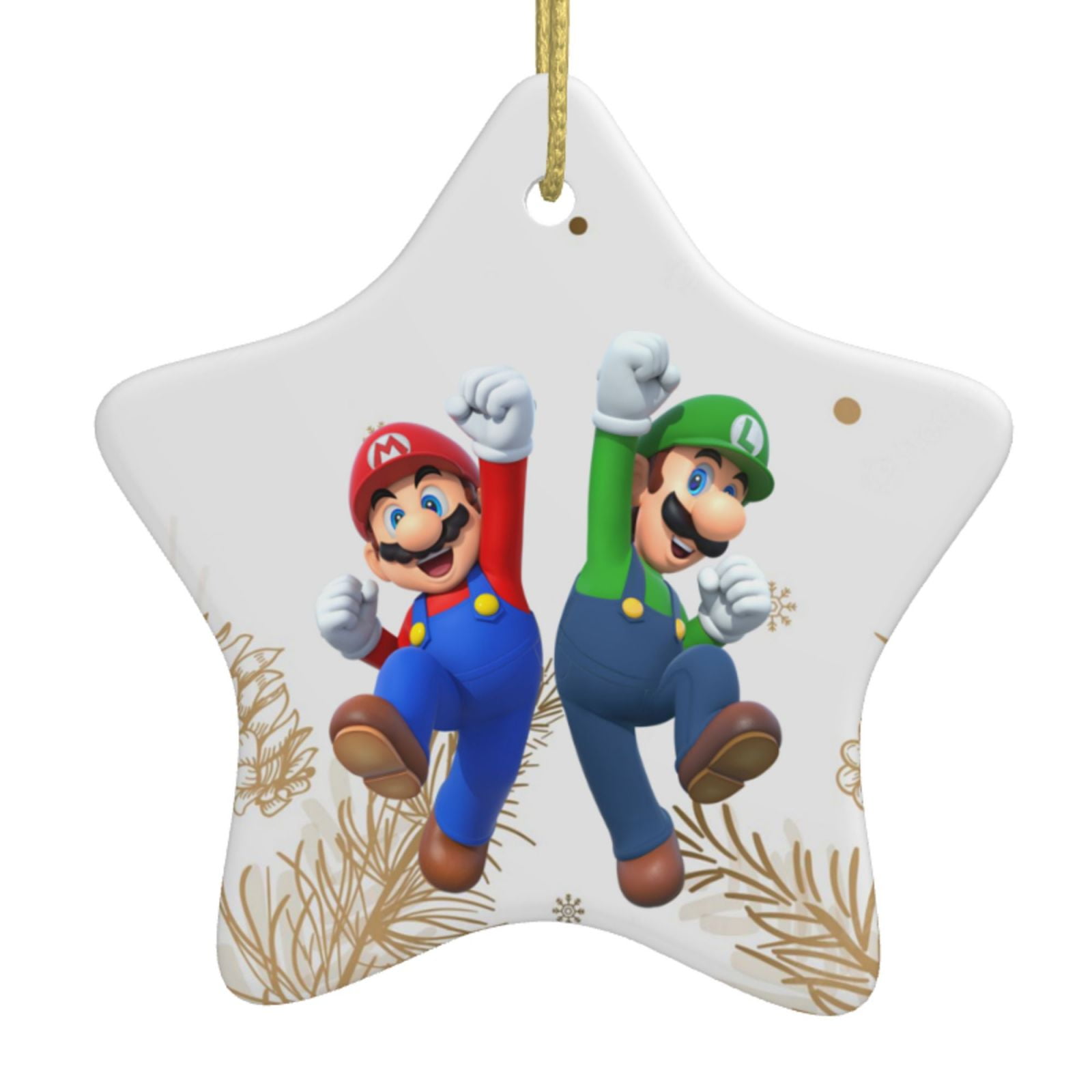 Luigi's Mansion Mario Bros Christmas Ornament Xmas Tree Ceramic Star ...