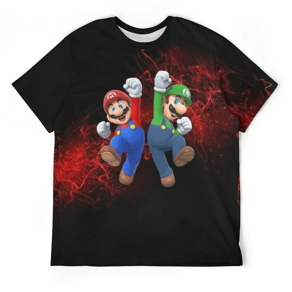 Luigi's Mansion Mario Bros Unisex Short-sleeve Shirt For Men Women Novelty 3D Print T-Shirt Soft Comfortable Tee Shirts