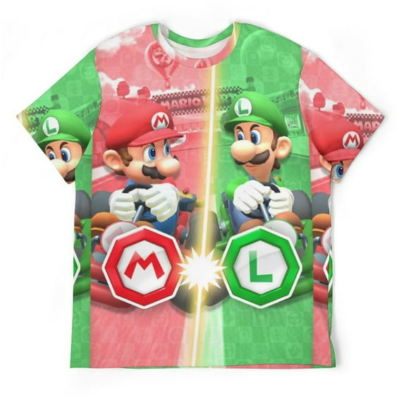 Luigi's Mansion Mario Game Unisex Short-sleeve Shirt For Men Women Novelty 3D Print T-Shirt Soft Comfortable Tee Shirts