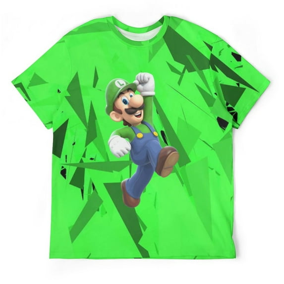 Luigi's Mansion Unisex Short-sleeve Shirt For Men Women Novelty 3D Print T-Shirt Soft Comfortable Tee Shirts