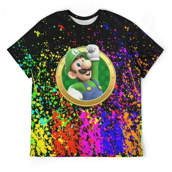 Luigi's Mansion Unisex Short-sleeve Shirt For Men Women Novelty 3D Print T-Shirt Soft Comfortable Tee Shirts