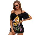 thumbnail image 1 of Luigi's Mansion Women's Cold Shoulder Tops T Shirts Chiffon Summer Off Shoulder Dress Short Sleeve Shirt S, 1 of 6