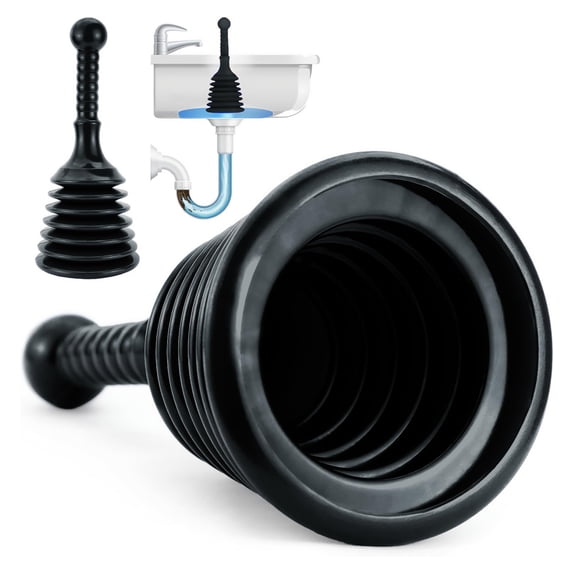 Luigi's Plunger for Sinks and Drains - Sink Plunger for Bathrooms Kitchens Sinks Baths and Showers Unblocker - Sink Plungers for Unblocking - With Large Bellows