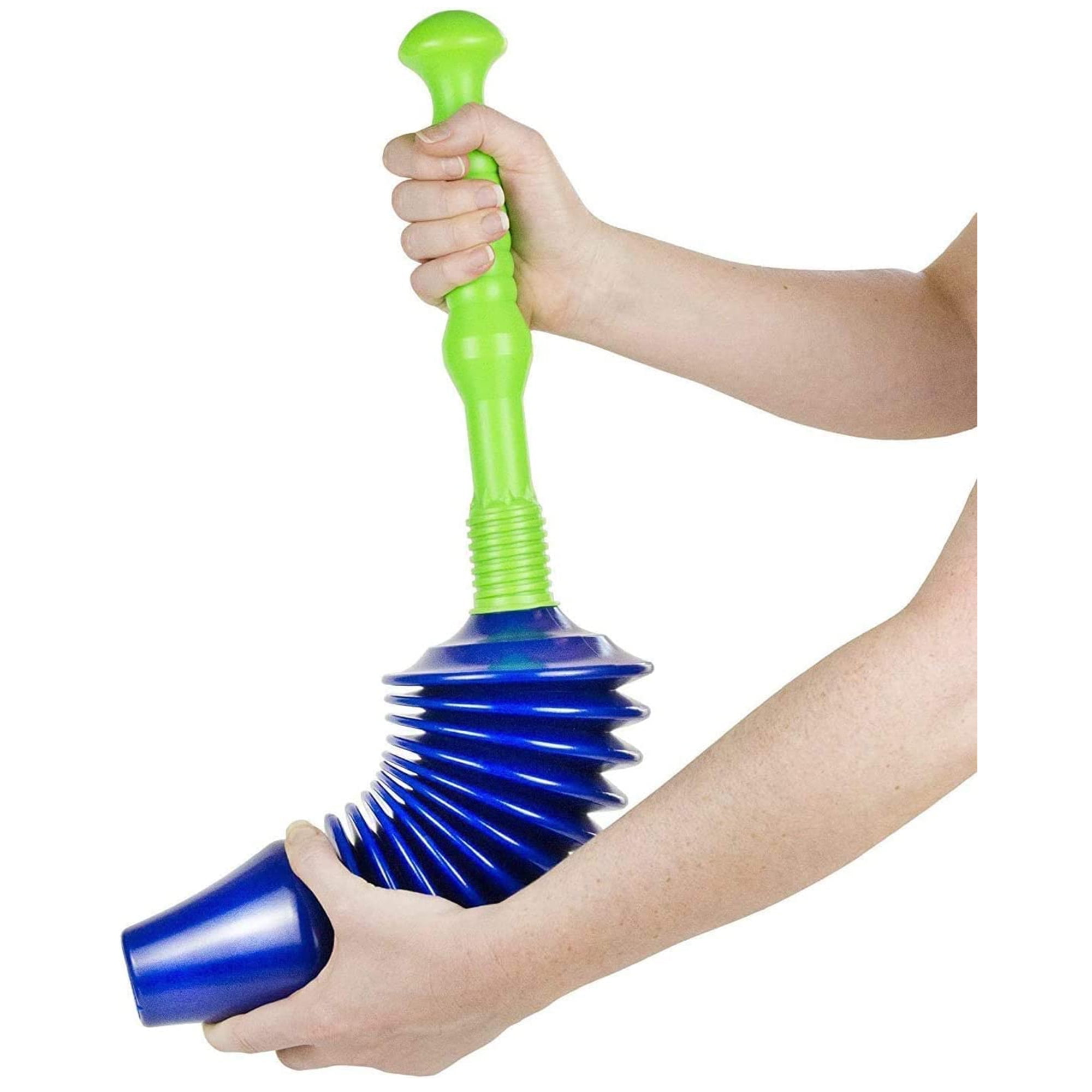 Luigi's Heavy Duty Plunger & Sink Declogger Clogged Drain Cleaning Tools,  Small Blue 