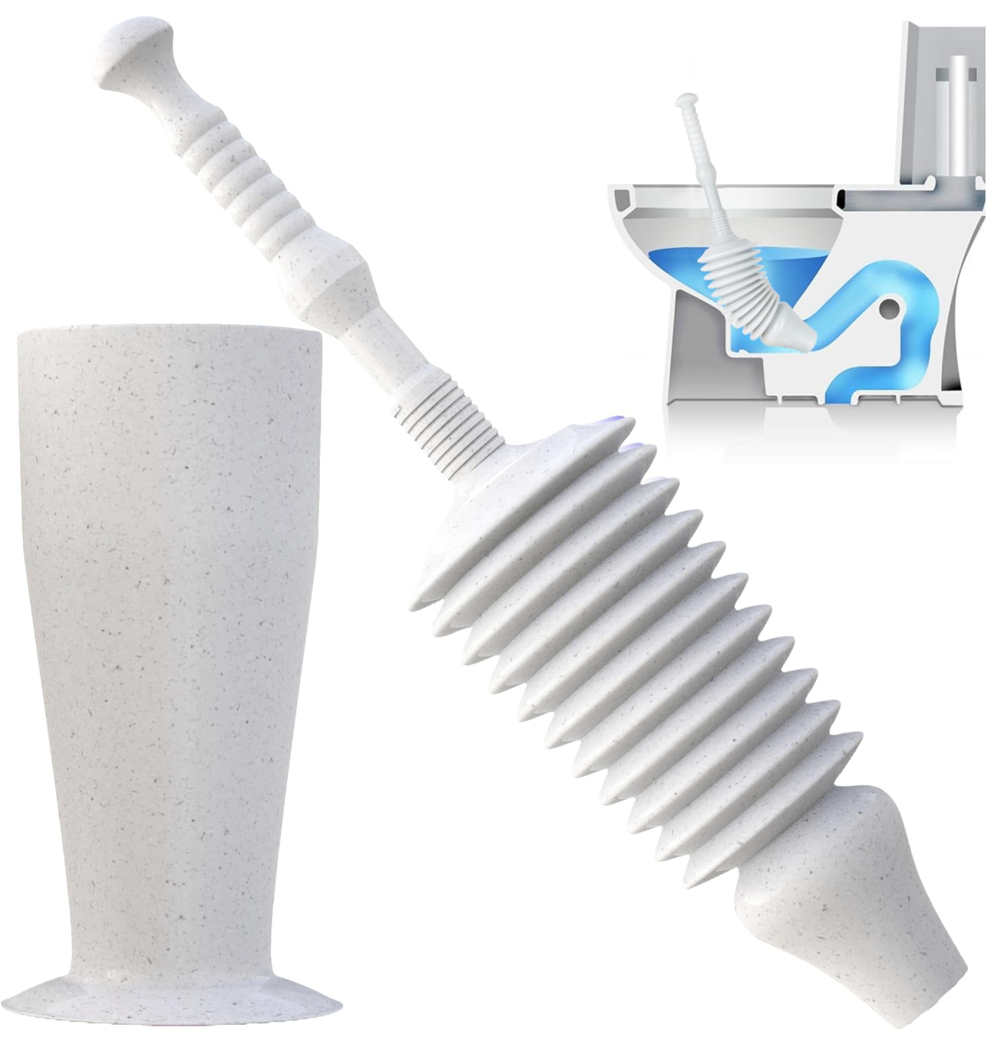 Luigi's World's Best Plunger  Heavy Duty Toilet Plungers with Effective Unblocker Bellows Design