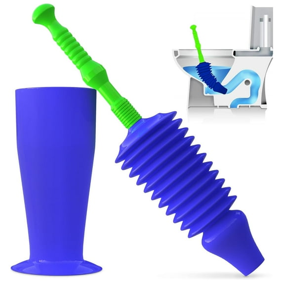 Luigi's - The World's Best Toilet Plunger | The Big, Blue & Green Unblocking Machine | Heavy Duty Unblocker with Unique Bellows Design | Clears & Unblocks All Toilets