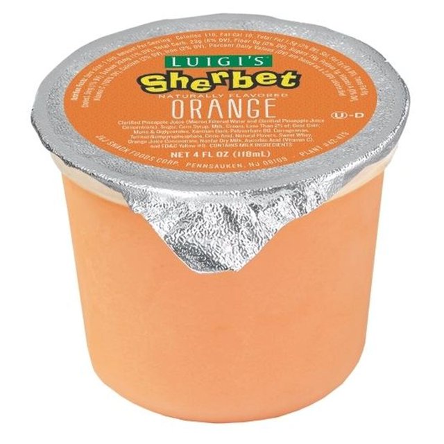 Luigis Orange Sherbet, 4 Fluid Ounce Cup 96 per case