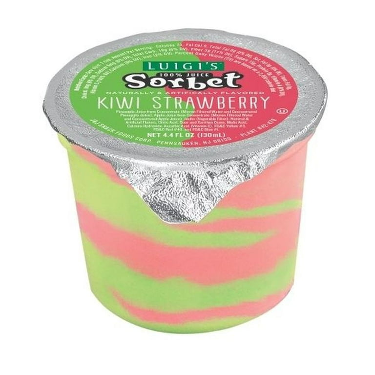 sorbet Luigis Strawberry Kiwi Swirl Sorbet Cup, 4.4 Fluid Ounce