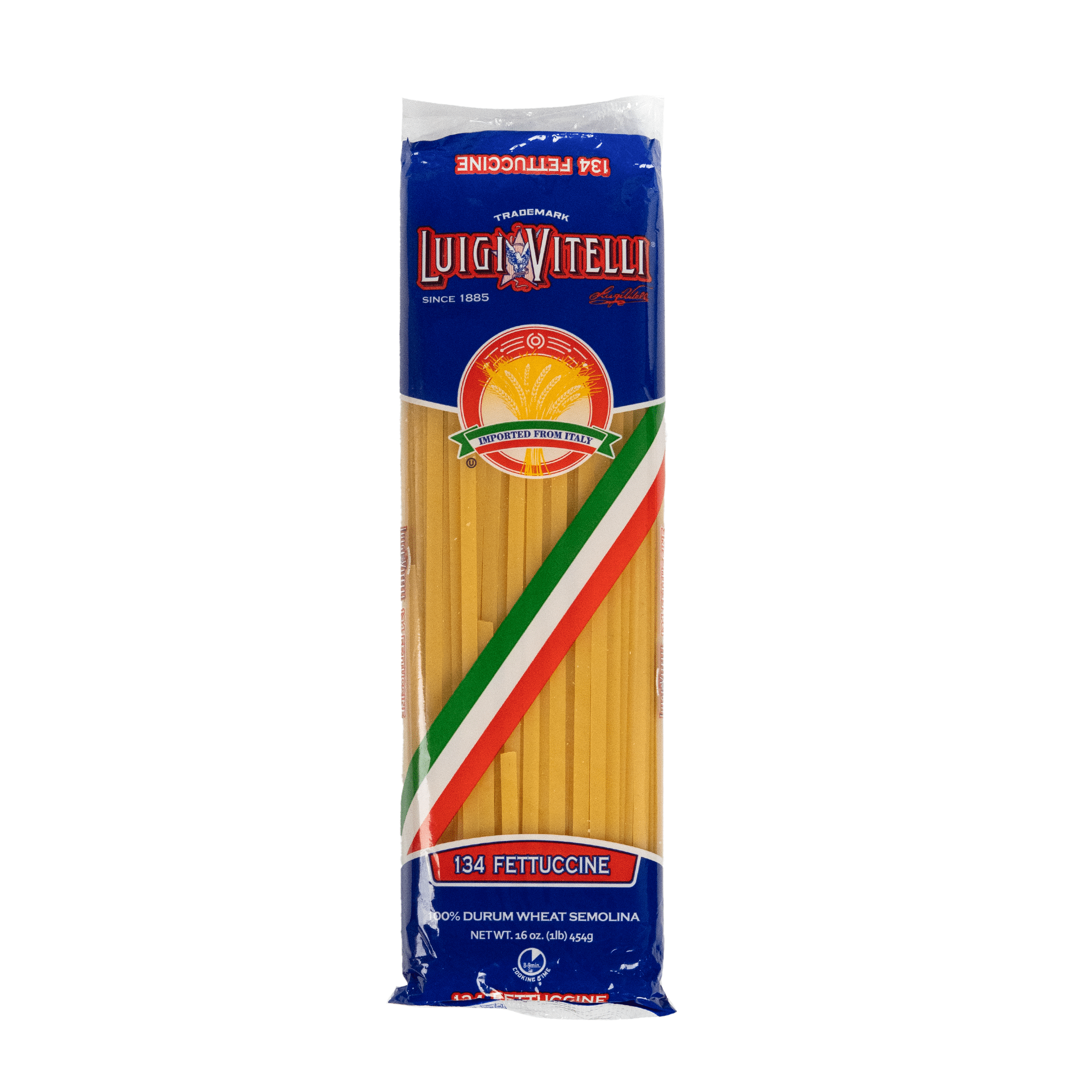 Luigi Vitelli Fetucini Pasta, 100% Durum Wheat Semolia, 16oz, Shelf Stable, Egg Free, Plastic Bag
