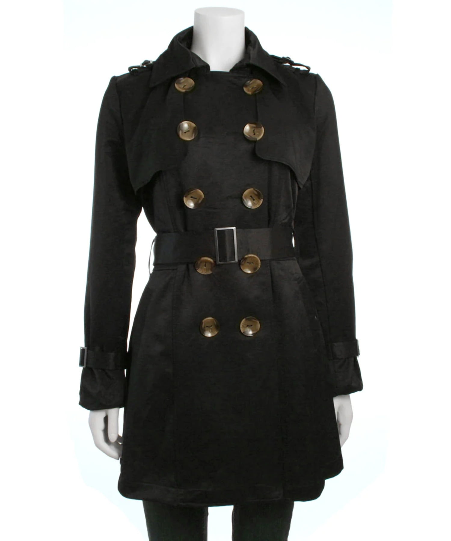 Black Double Breasted Trench Coat