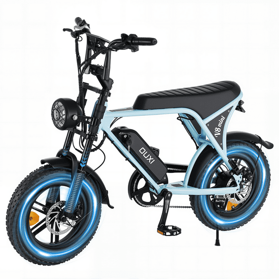 Luimp Electric Bike for Adults, 16" Fat Tire Ebike with 36V 10.4Ah Battery, 500W Electric Bicycle Up to 20MPH, MINI E-Bike for Riding & Commuting, Moped Style Ebike, Front Suspension, E-bike UL2849