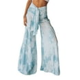 thumbnail image 1 of Luiryar Boho High Waist Pants for Women Floral Print Wide Leg Pants Loose Casual Tie Waist Palazzo Pants Beach Trousers, 1 of 9