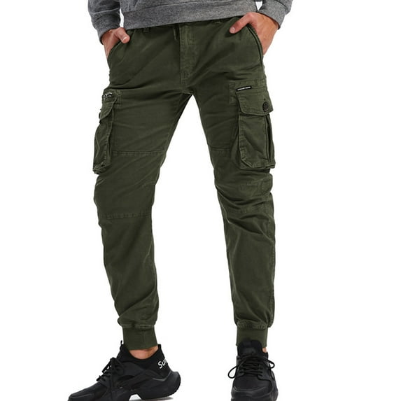 Luiryar Cargo Pants for Men Cotton Joggers Casual Slim Fit Tactical Pants with Multi Pockets