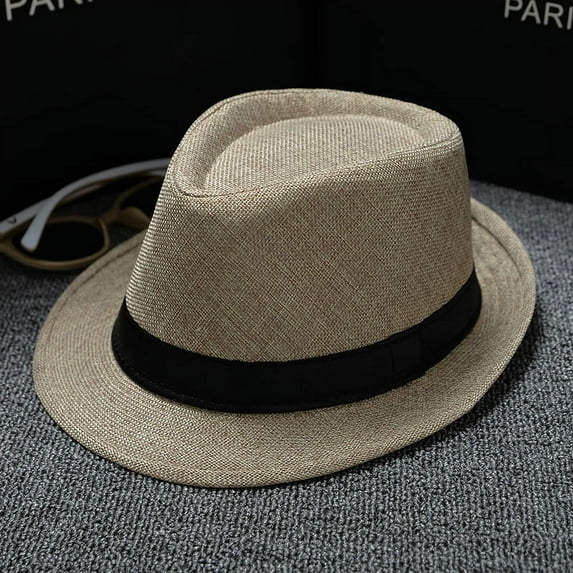 Luiryar Fashion Classic Mens Women Straw Fedora Wide Brim Panama Summer Dress Hat
