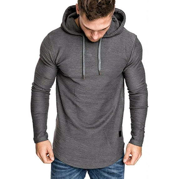 Luiryar Mens Casual Hooded Pullover Slimd Fit Workout Gym Plain Jogging Hoodies Sweatshirts Lightweight Blouse
