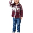thumbnail image 1 of Luiryar Mommy and Me Matching Outfits Women’s Girl’s Casual Button Down Flannel Plaid Shirt Jacket Shacket Tops, 1 of 4