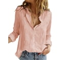 thumbnail image 1 of Luiryar Women's Pink Blouse for Work Long Sleeve Button Down Shirt Basic Tops Size Large US 12-14, 1 of 6