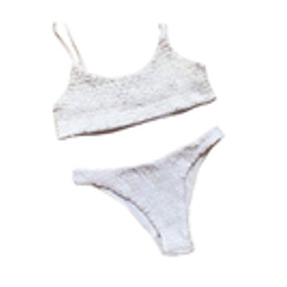 Luiryare Women Pleated Swimwear Separated Two Pieces Bathing Suit Bikinis