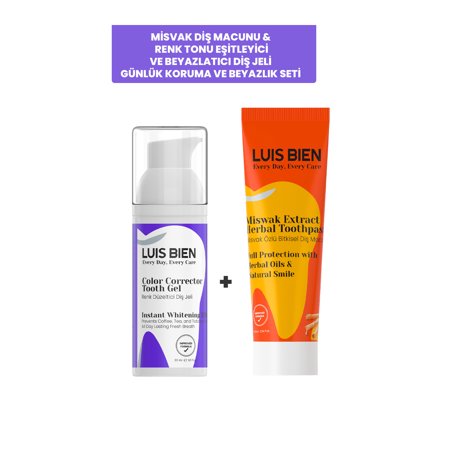 Luis Bien Miswak Toothpaste Color Tone Equalizing and Whitening Tooth Gel - Daily Protection and Whitening Set