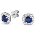 thumbnail image 1 of Luis Creations ERL1500SD 0.75 Ct. Cushion Cut Sapphire And Diamond Fashion Earring Set In 14K Gold, 1 of 1