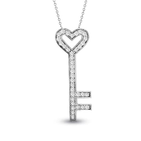 Luis Creations PCR511 14K Gold 0.60 Ct. Diamond Key Pendant With 16 in. Chain