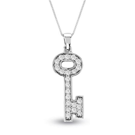 Luis Creations PCR512 14K Gold 0.40 Ct. Diamond Key Pendant With 16 in. Chain