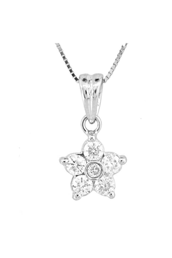 PRL1304 0.40 Ct. Flower Cluster Pendant In 14K Gold