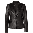 thumbnail image 1 of Luis Leather Double Breasted Corporate Blazer Coat for Women Real Lambskin Sooty Black Jacket for Office Meetings and Professional Events Small, 1 of 5