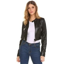 Luis Leather Leather Jacket for Women, Lambskin Leather Short Moto Biker & Motorcycle Coat