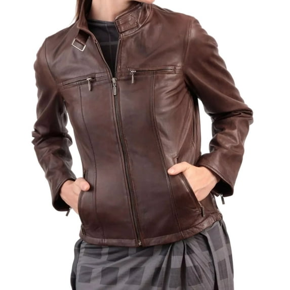 Luis Leather Leather Jackets For Women - Cafe Racer Style Casual And Trending Fashion Real Lambskin Womens Leather Jacket