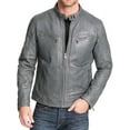 thumbnail image 1 of Luis Leather Men’s Biker’s and Bombers Silver Grey Jackets, 1 of 6