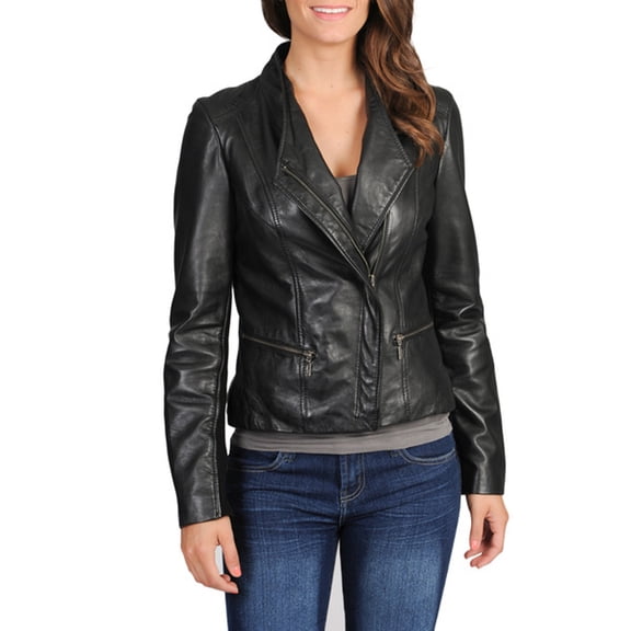 Luis Leather Women Genuine Lambskin Leather Jacket - Motorcycle Casual Biker Jacket for Women