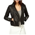 thumbnail image 1 of Luis Leather Women's Coral Black Robotic Lambskin Leather Jacke for the Classic Biker Style, 1 of 3