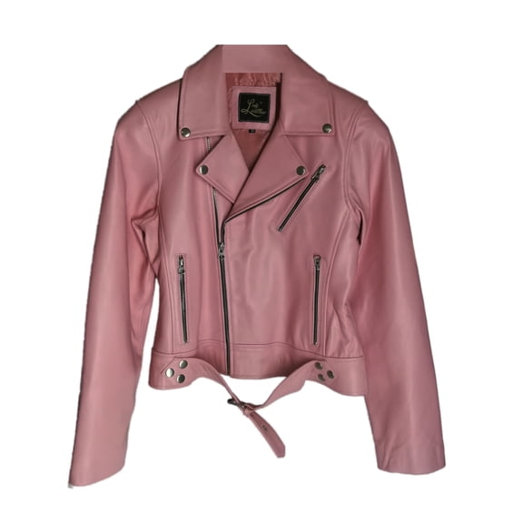 Luis Leather Women's Lambskin Leather Biker Pink JacketX-Small