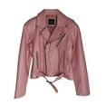 thumbnail image 1 of Luis Leather Women's Lambskin Leather Biker Pink JacketXX-Large, 1 of 4
