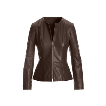 Womens Leather Coat With Hood | Black 3 4 Length Leather Jacket By