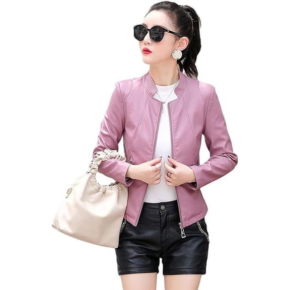 Luis Leather Women's Pink Lambskin Motorcycle Leather Jacket For Riders