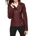 thumbnail image 1 of Luis Leather Womens Bambert Grey Lambskin Genuine Leather Jacket, Biker Jacket XX-Small, 1 of 3