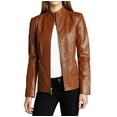 thumbnail image 1 of Luis Leather Womens Solid Cheezy Genuine Lambskin Leather Jacket, Biker Jacket Medium, 1 of 3
