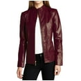 thumbnail image 1 of Luis Leather Womens Solid Cheezy Genuine Lambskin Leather Jacket, Biker Jacket Small, 1 of 3